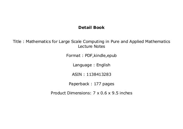 Audiobooks_$ library Mathematics for Large Scale Computing in Pure an Audiobooks_$ library Mathematics for Large Scale Computing in Pure an